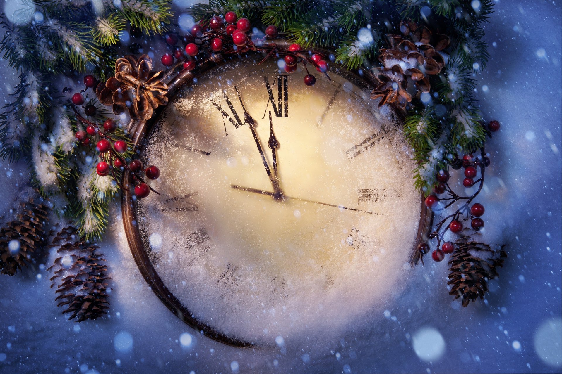 noël nouvel an nouvelle année noël neige horloge vacances