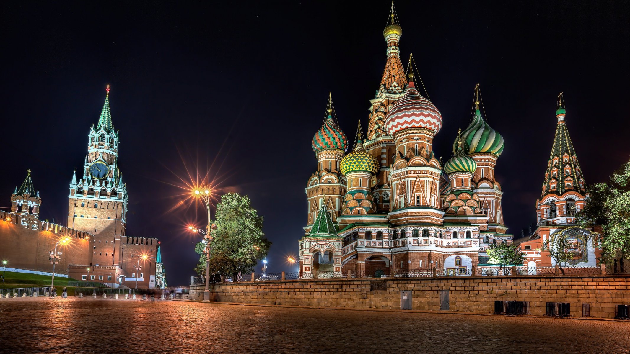 russia russian federation moscow red square st. basil s cathedral the kremlin night