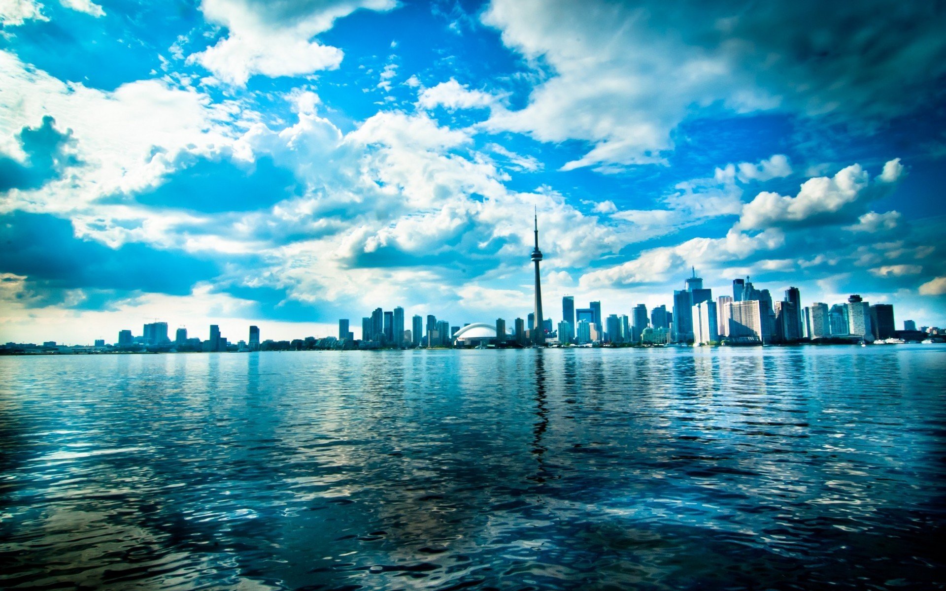 toronto see blau himmel stadt meer horizont foto