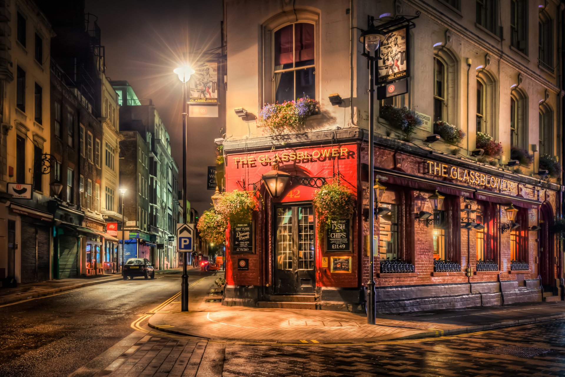 londres angleterre ville de nuit nuit café lanternes rue