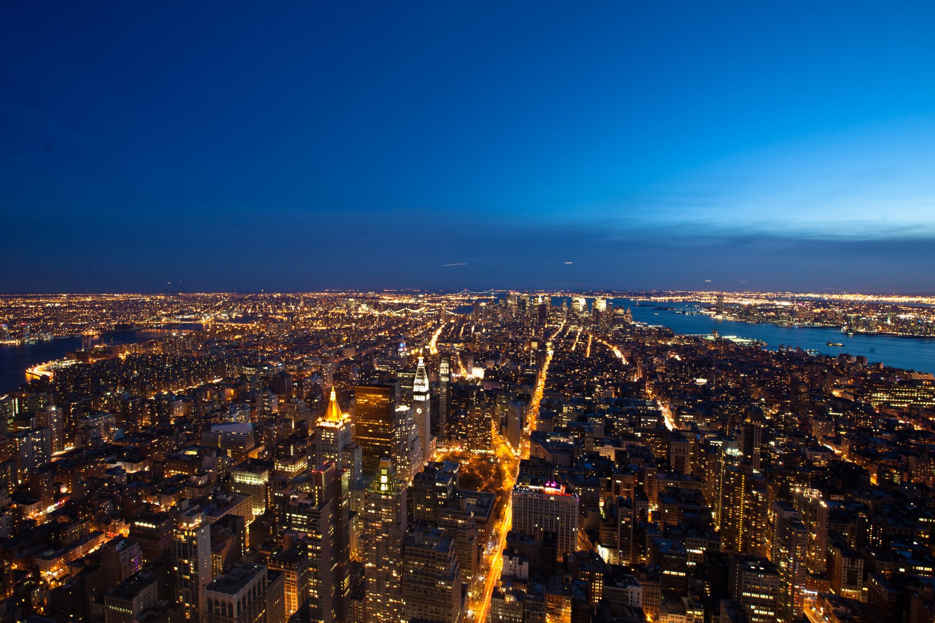 nacht stadt lichter metropole new york city