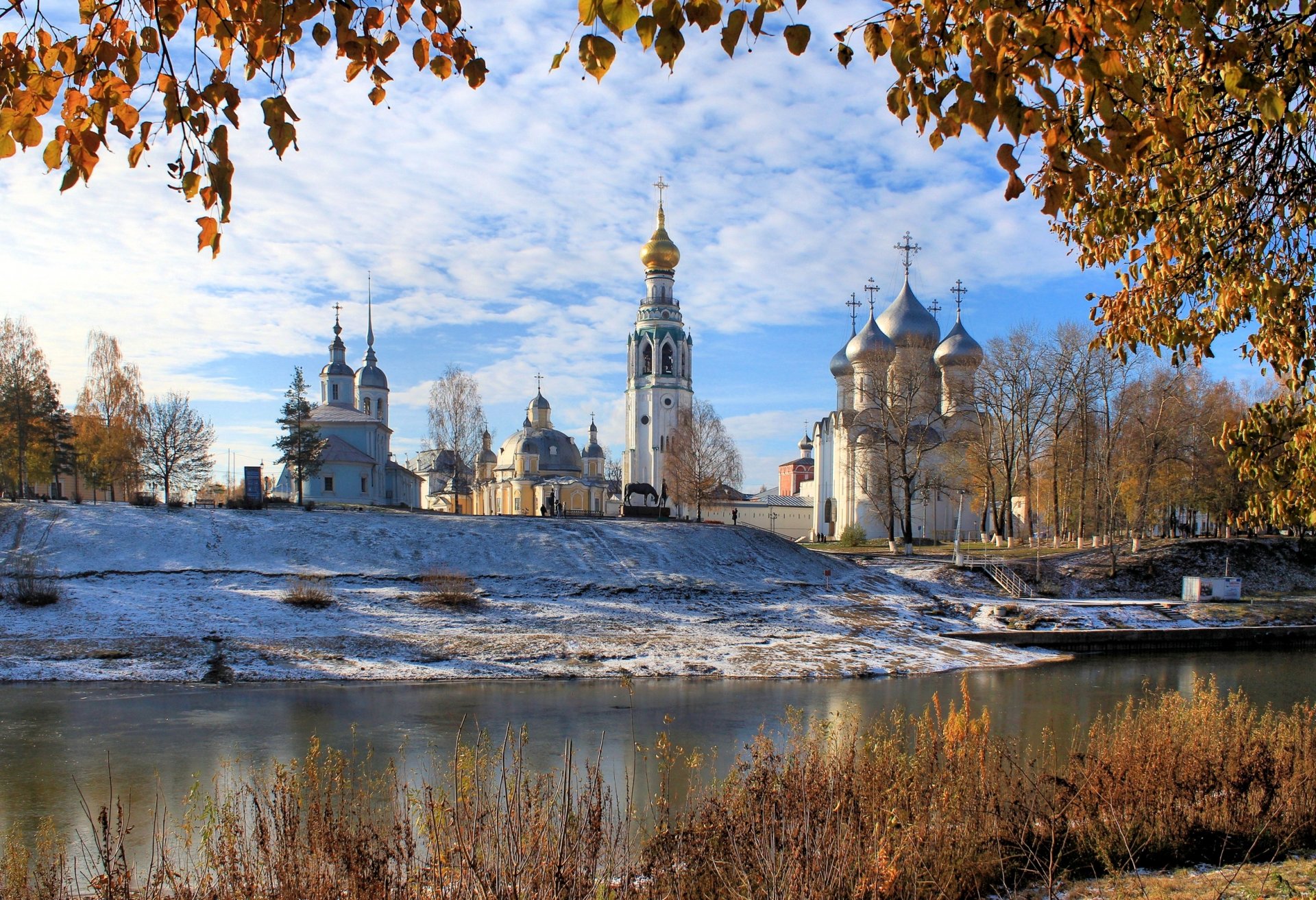 autunno vologda chiesa paesaggio fiume