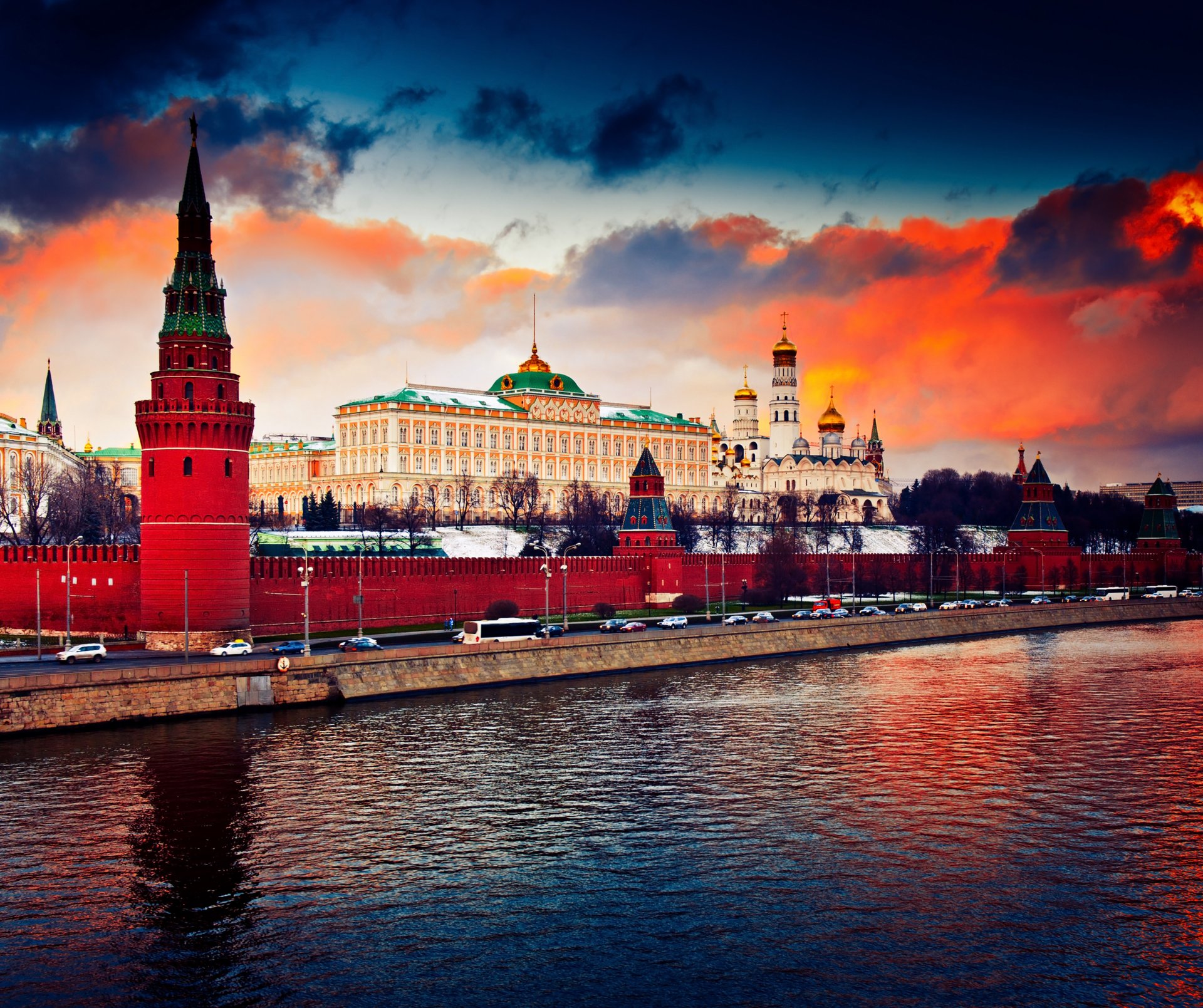 moscow russia kremlin city river