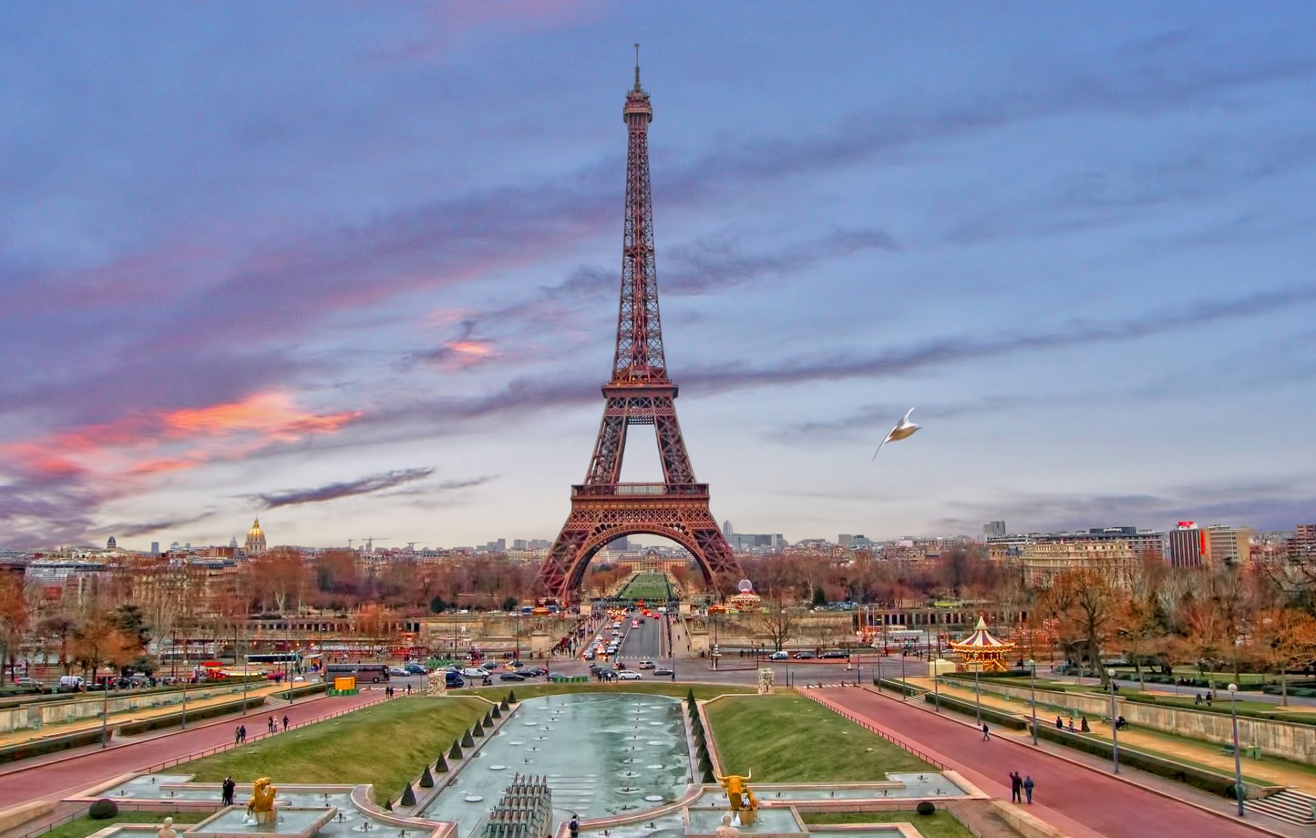 paris france sky night tower house