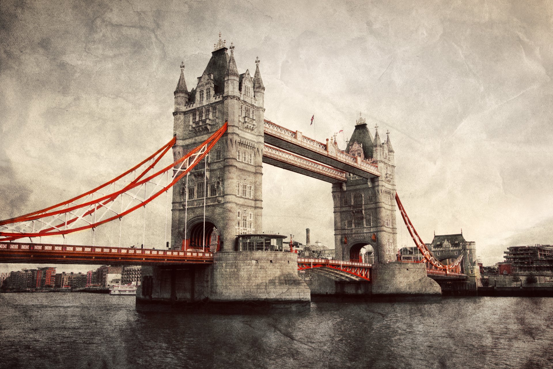 london england tower bridge themse vintage