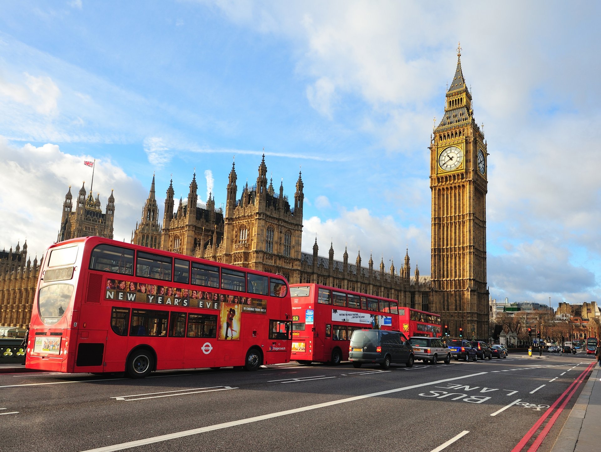 londres angleterre big ben abbaye de westminster ville rue bus