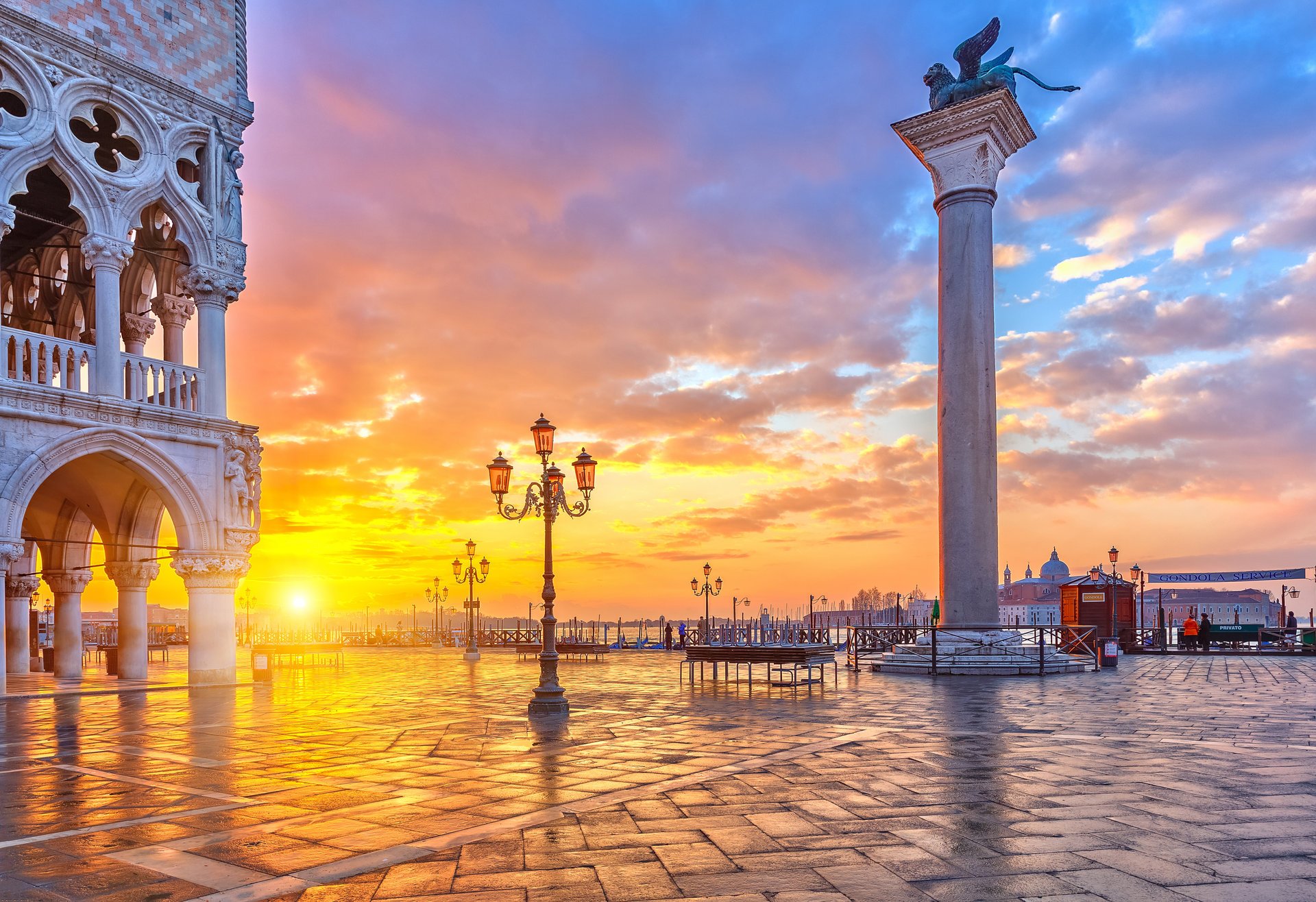 nature sky clouds water landscape sunset town italy venice grand canal