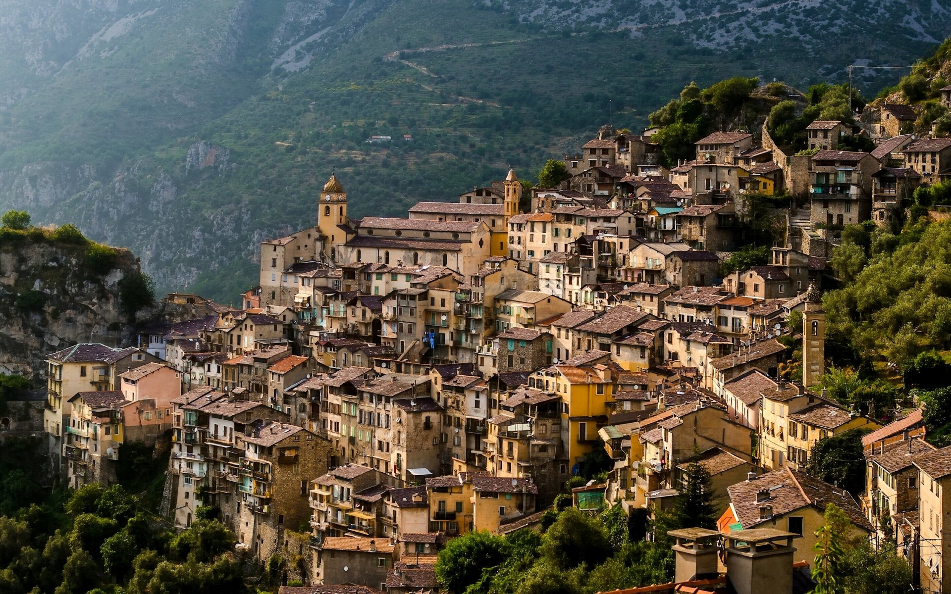 aorge france mountain village buildings houses slope panorama