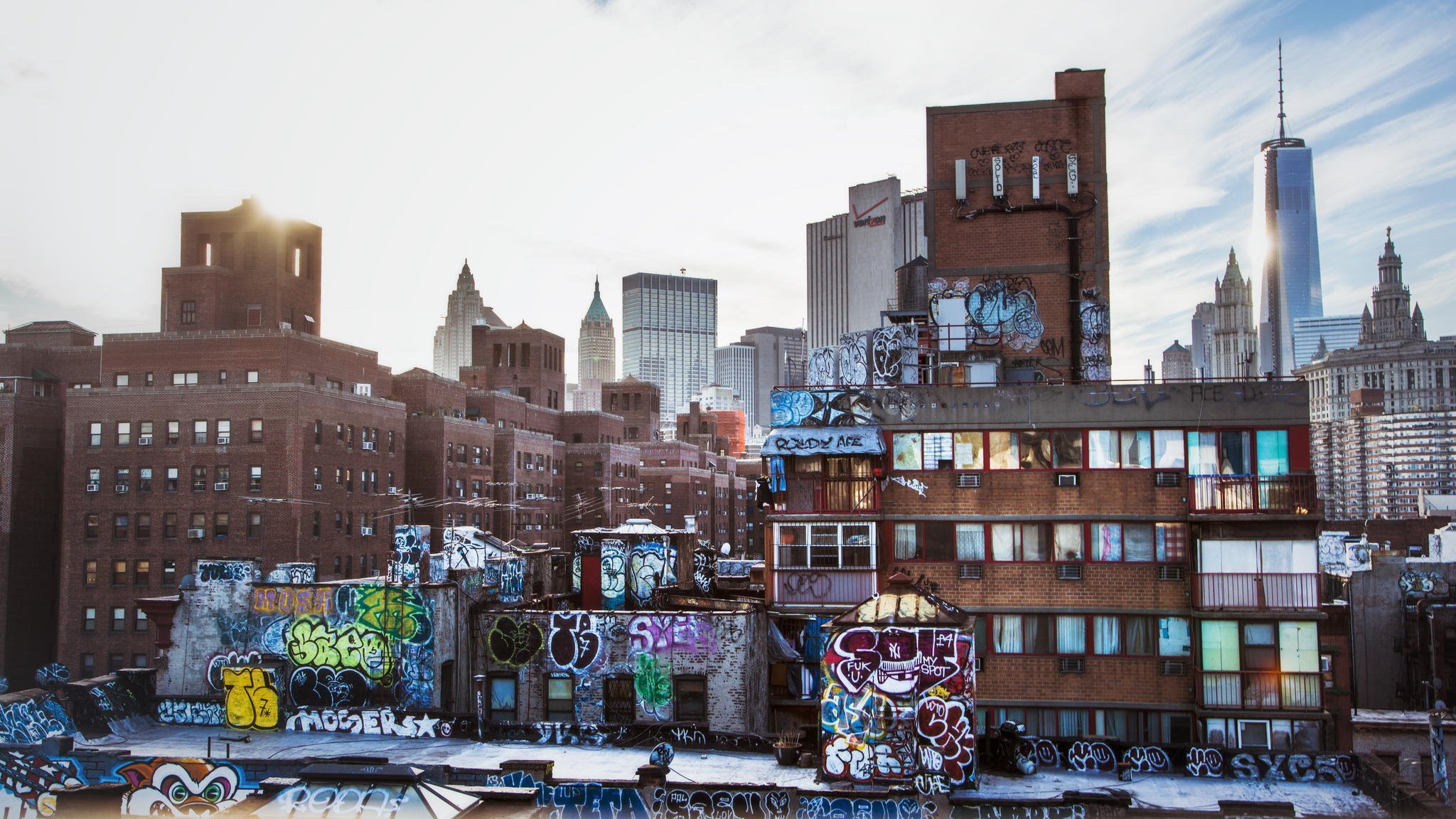 new york città urbano strati new york grattacieli graffiti case edifici stati uniti