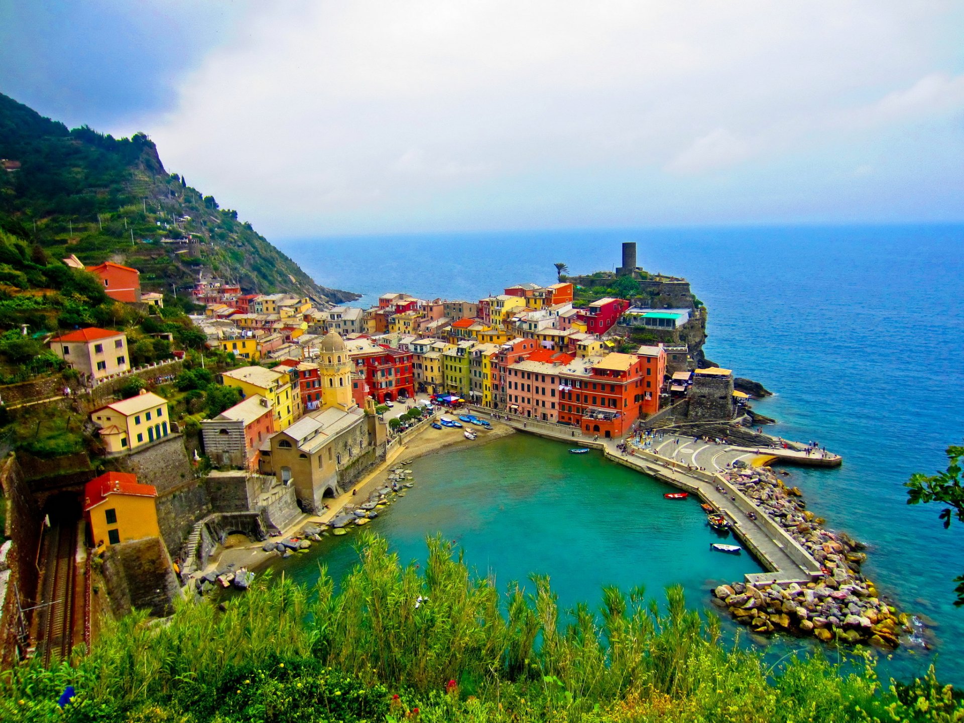 italia mare costa casa cinque terre dall alto città foto