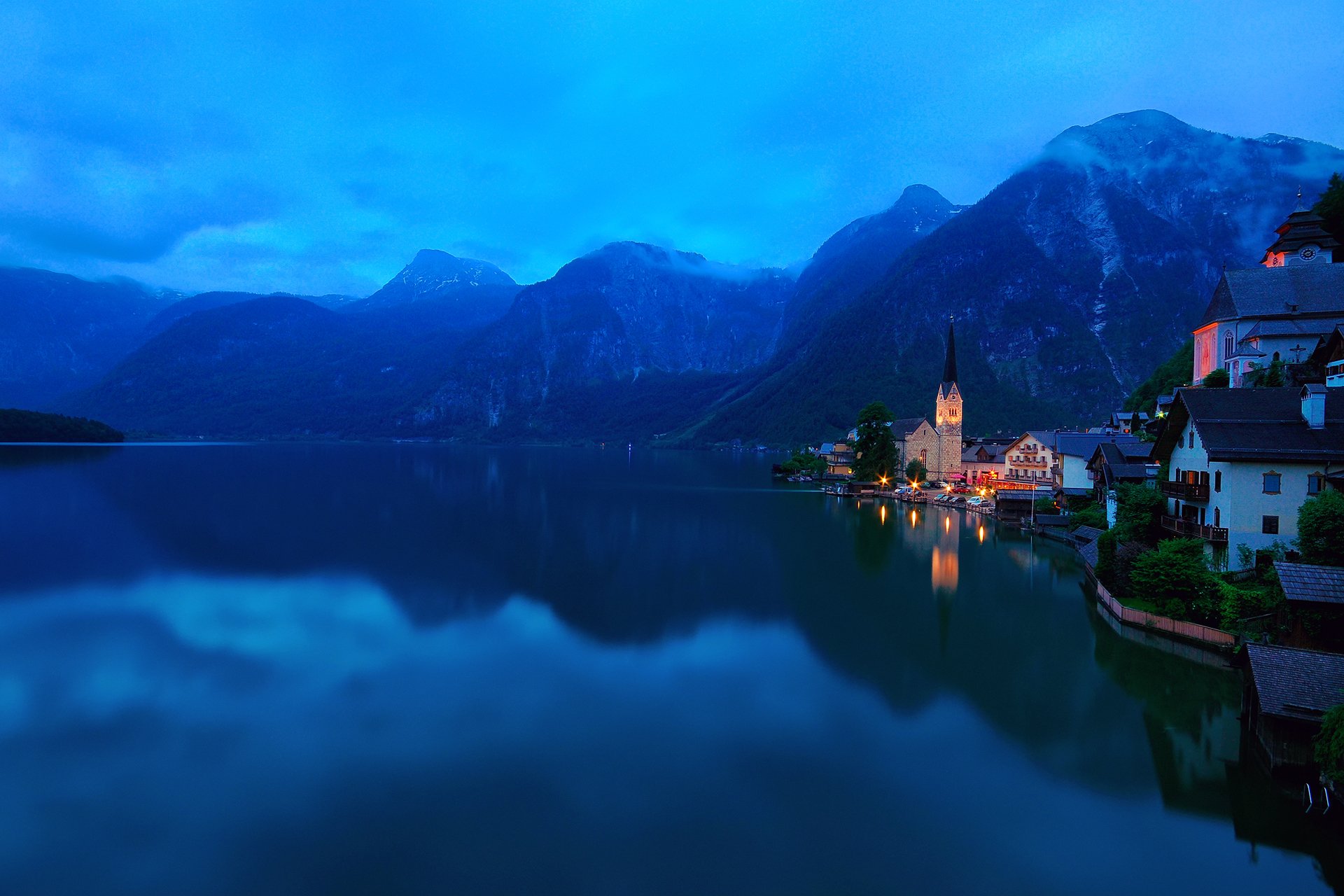 austria ciudad comuna hallstatt salzkammergut montañas alpes lago