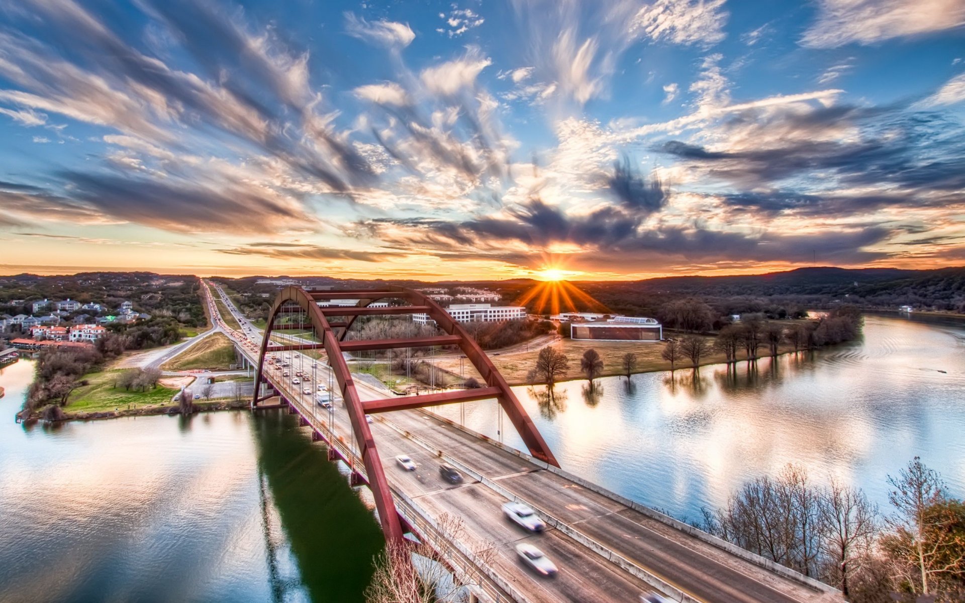 usa texas austin pennybacker_bridge loop360_bridge stadt