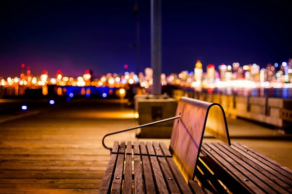 Night Pier and the lights of North Vancouver