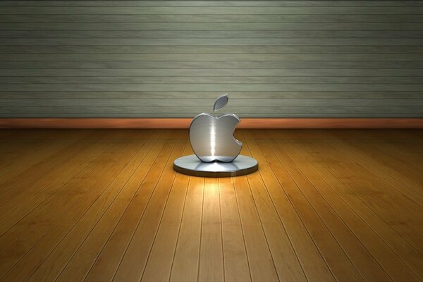 Logo Apple en métal dans le style hi-tech