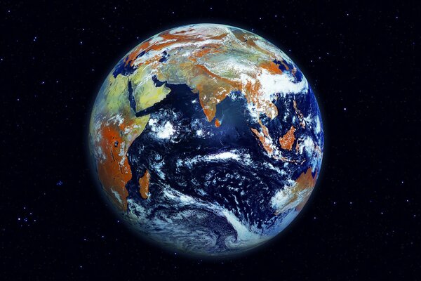 Planète terre, continents et océans à l œil nu