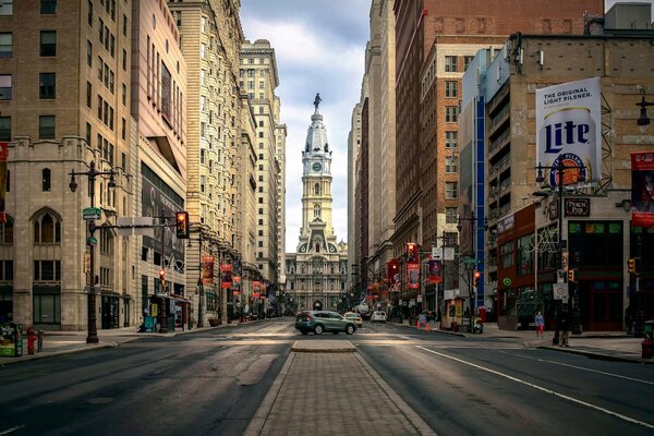 Das Herz von Philadelphia. Straße in der Innenstadt