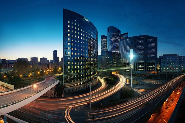 The lights of Paris in the evening. Photo with excerpt