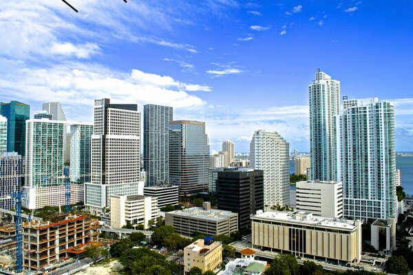 View of sunny Miami from a height