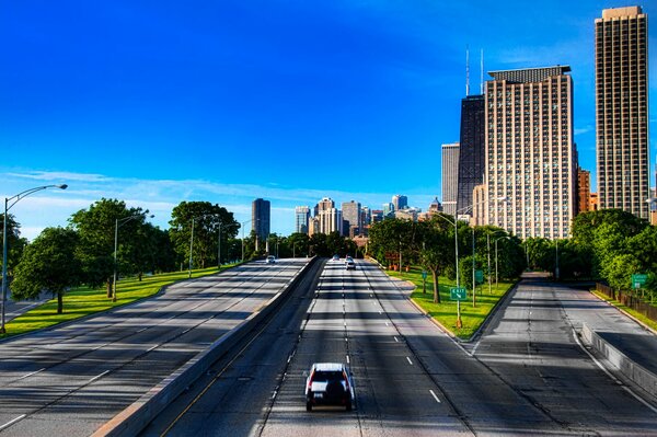 Roads in the city of Chicago in the USA