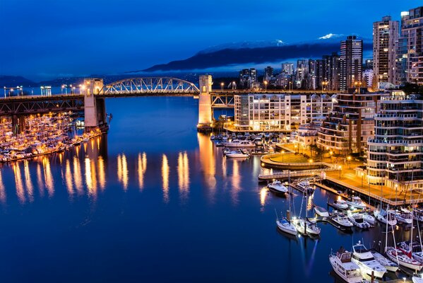 Bridge in Vancouver evening photo