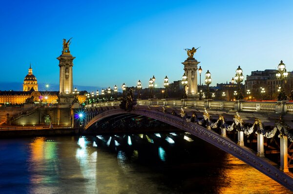 Travels to France architecture of the Paris Bridge