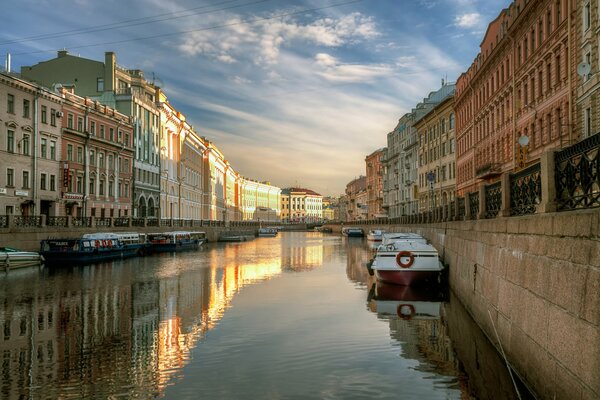 Moika River embankment in Saint Petersburg