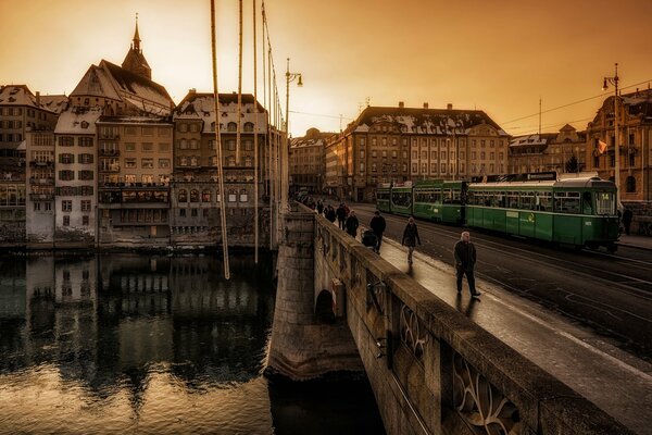 Ruhige Schweiz Steinbrücke