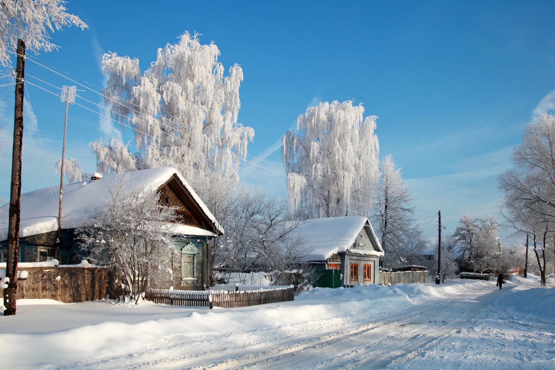 casa rusia nieve pueblo árboles naturaleza ciudad foto