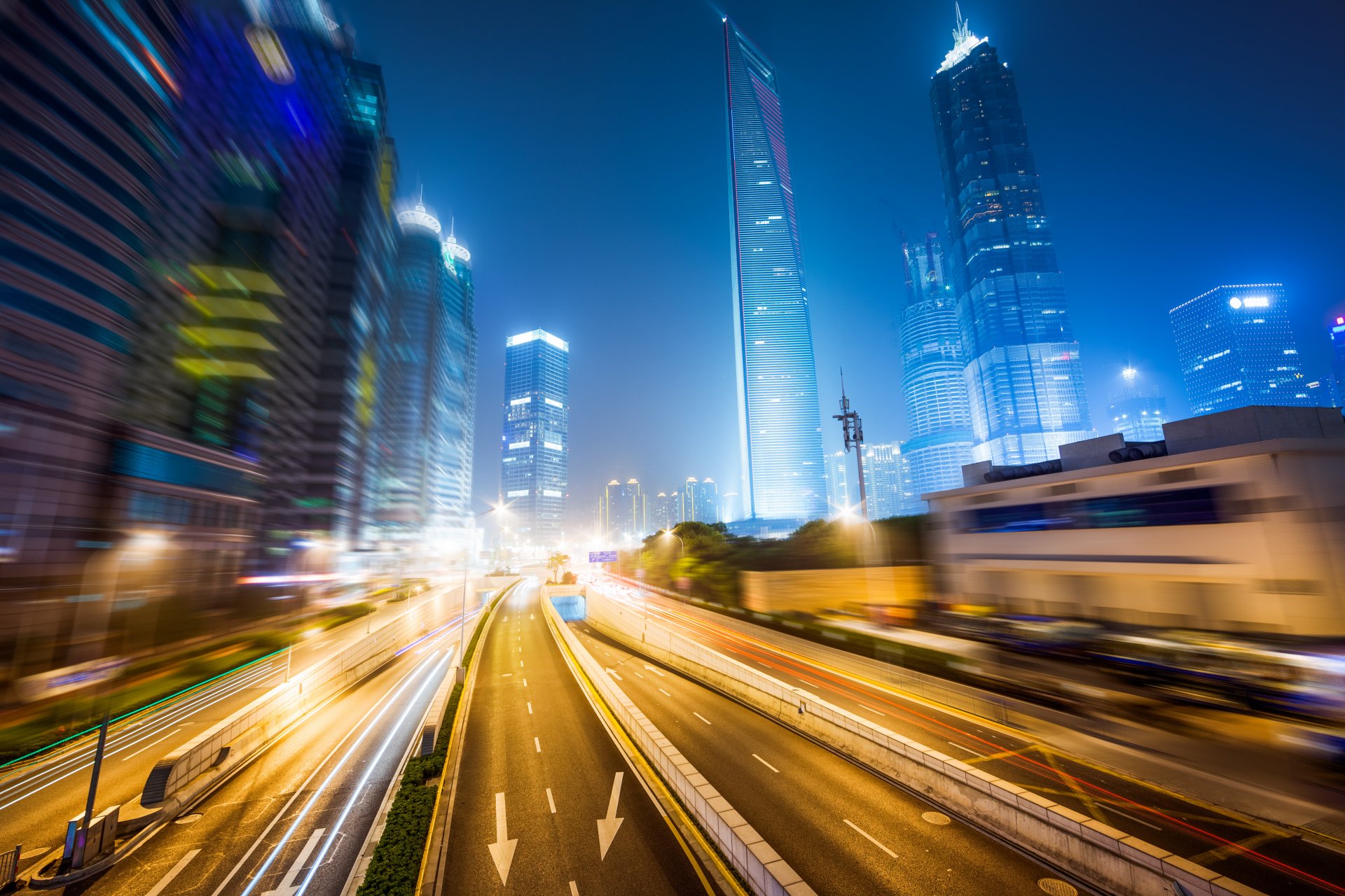 city lights street spot night lights street buildings blur