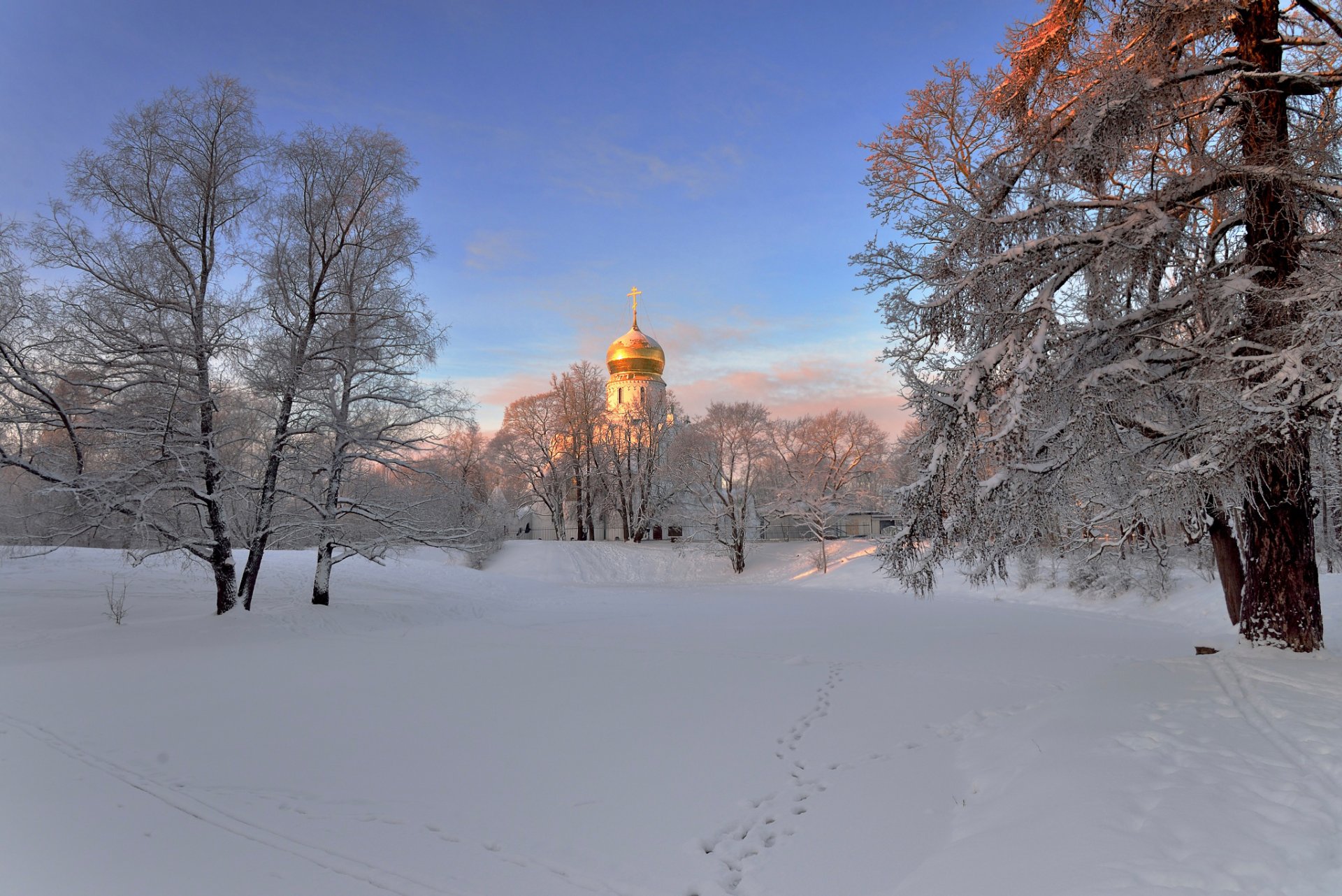 st. petersburg winter morgen tempel