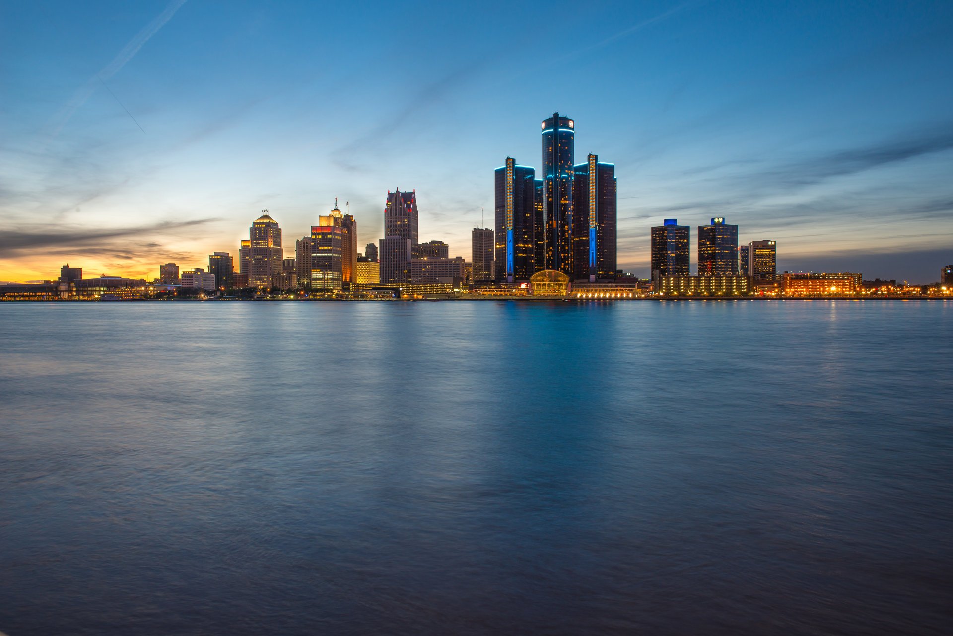 detroit blue hour windsor ontario orizzonte sera