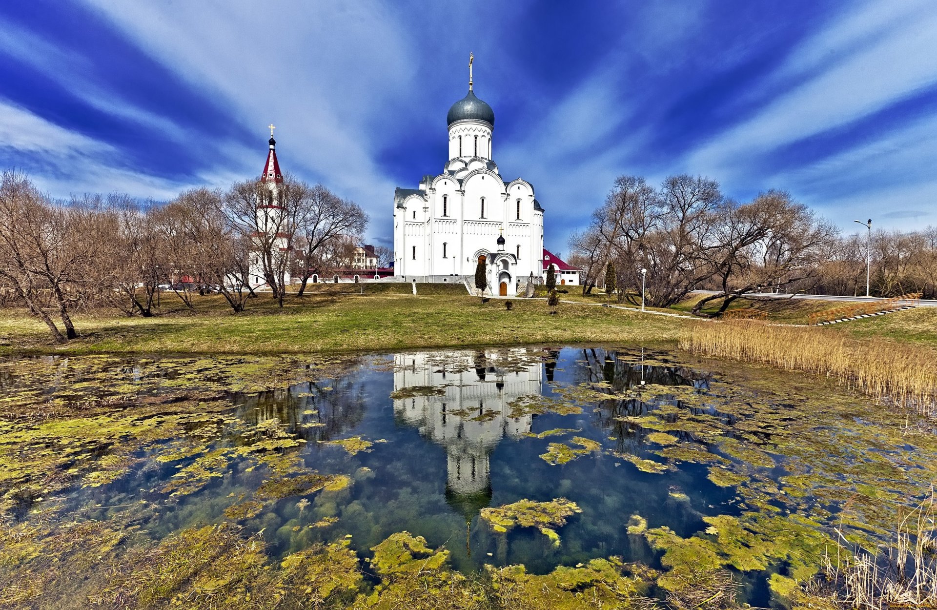 minsk republic of belarus holy intercession church belarus trees nature