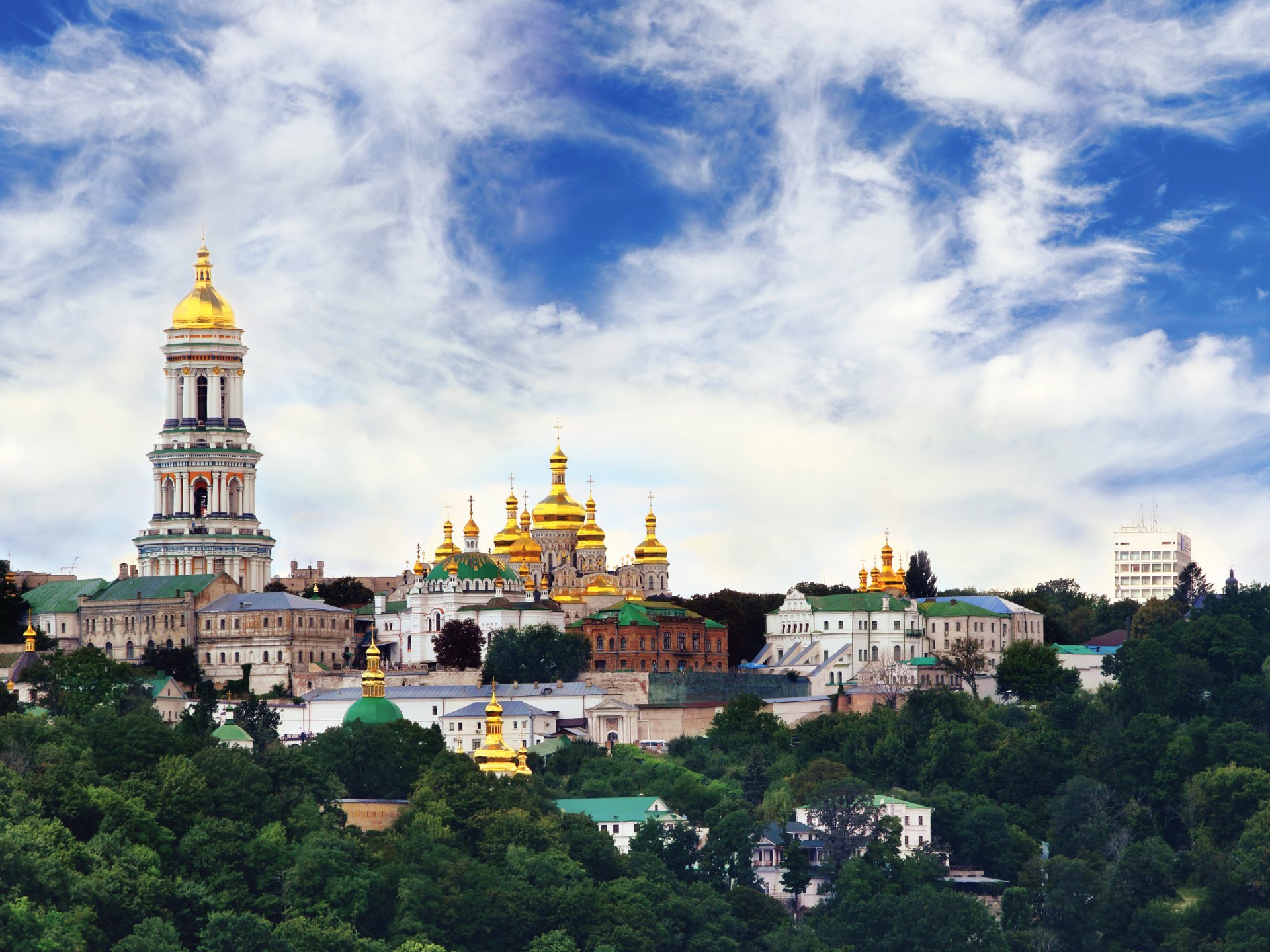 ukraine temple monastère cathédrale ciel lavra de kiev-petchersk kiev ville photo