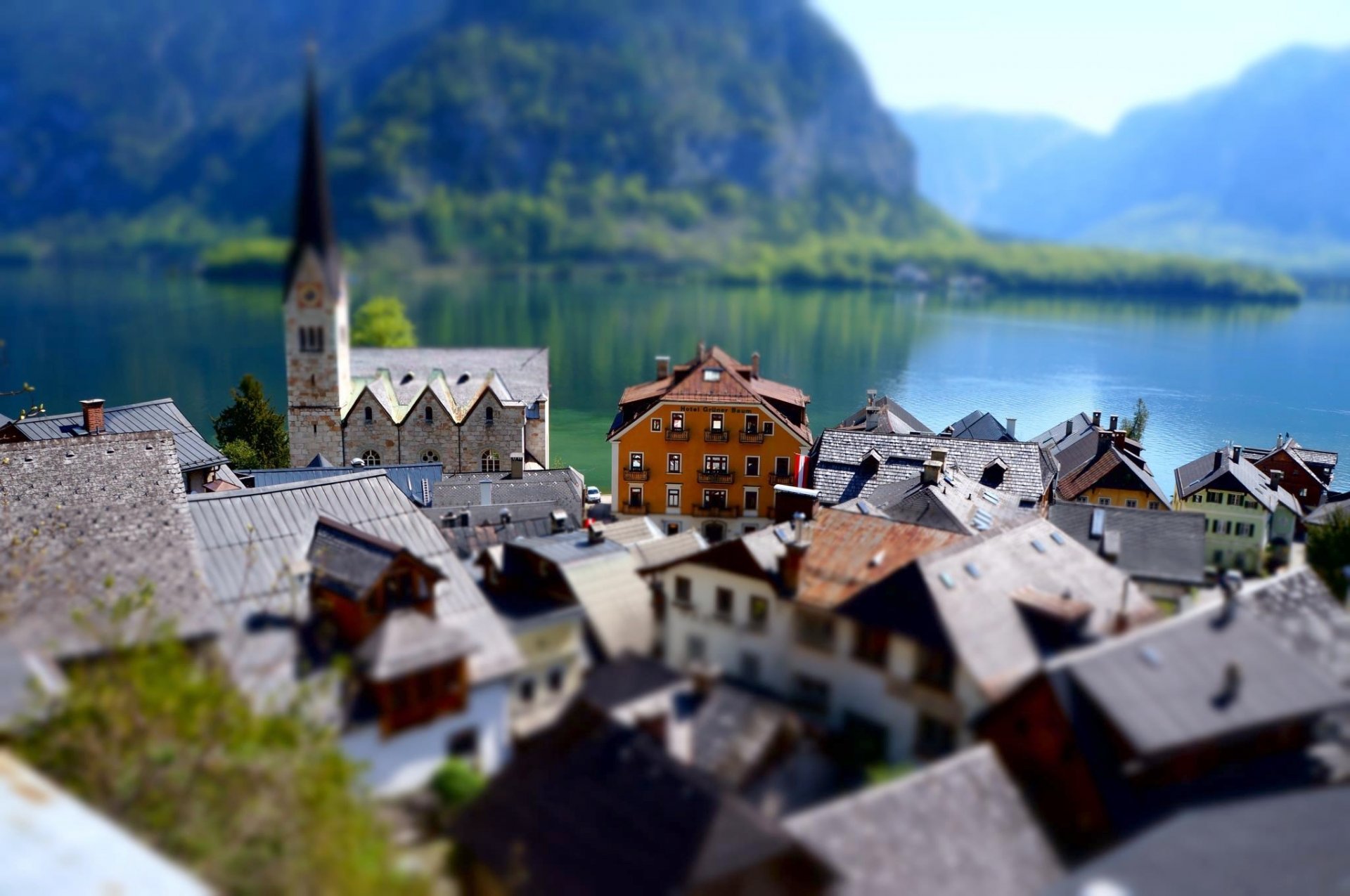 tenda spostamento città effetto edifici lago giorno