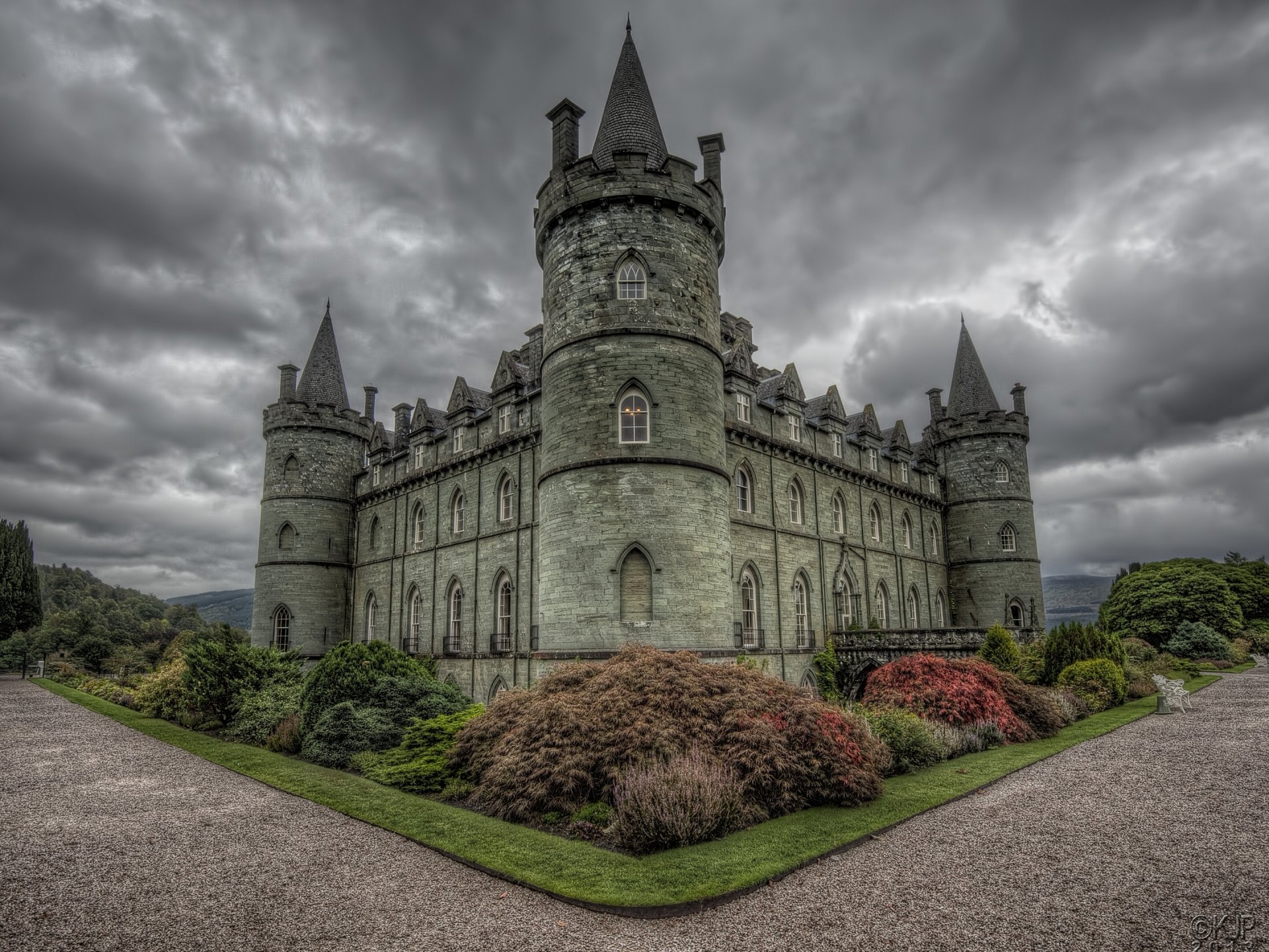 castillo de inverary escocia castillo de inverary arbustos