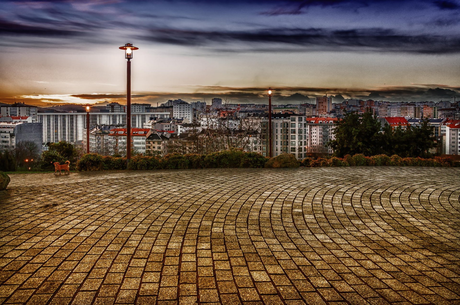 la coruña españa linternas casas