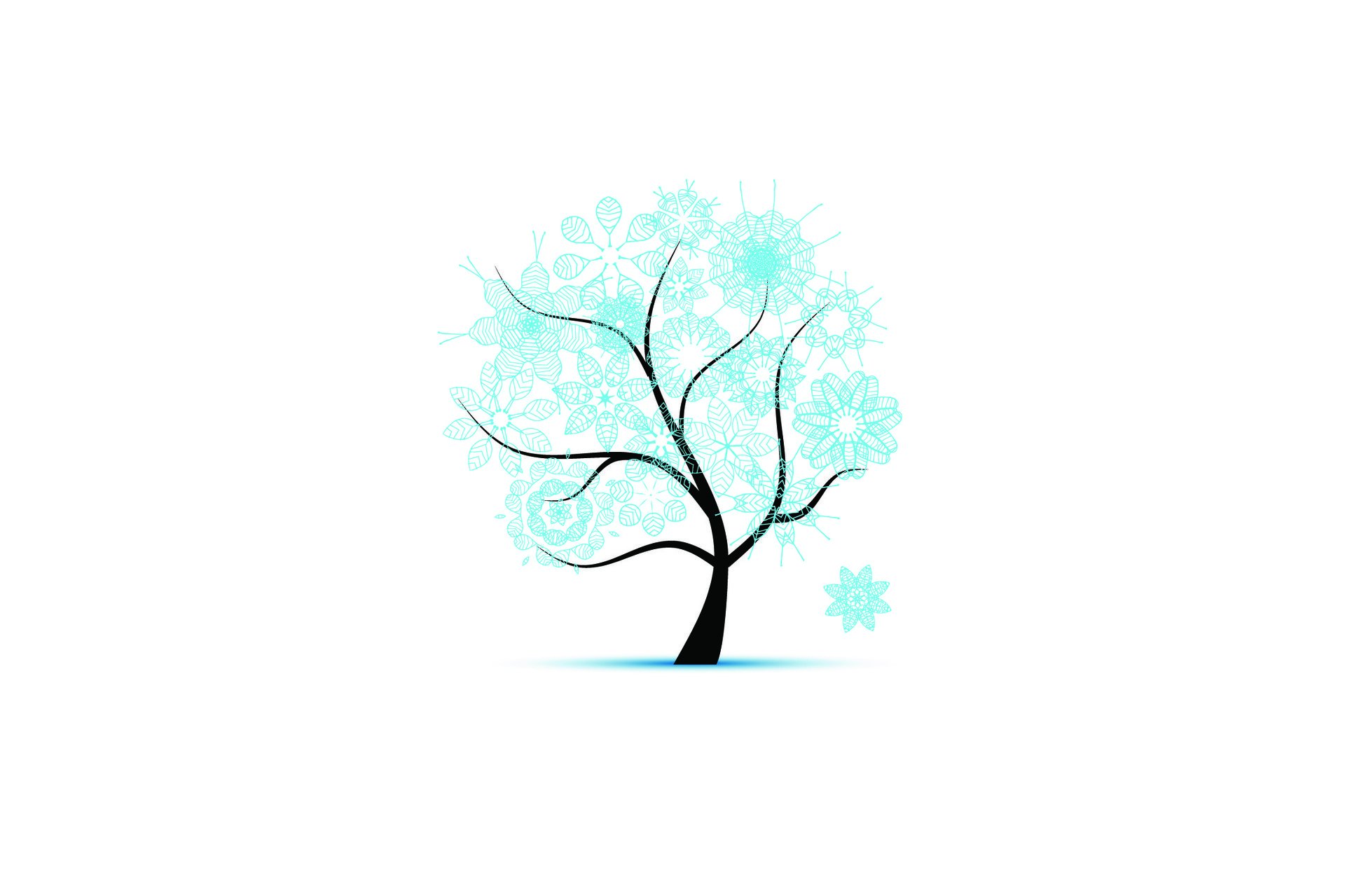 tree snowflakes winter pattern