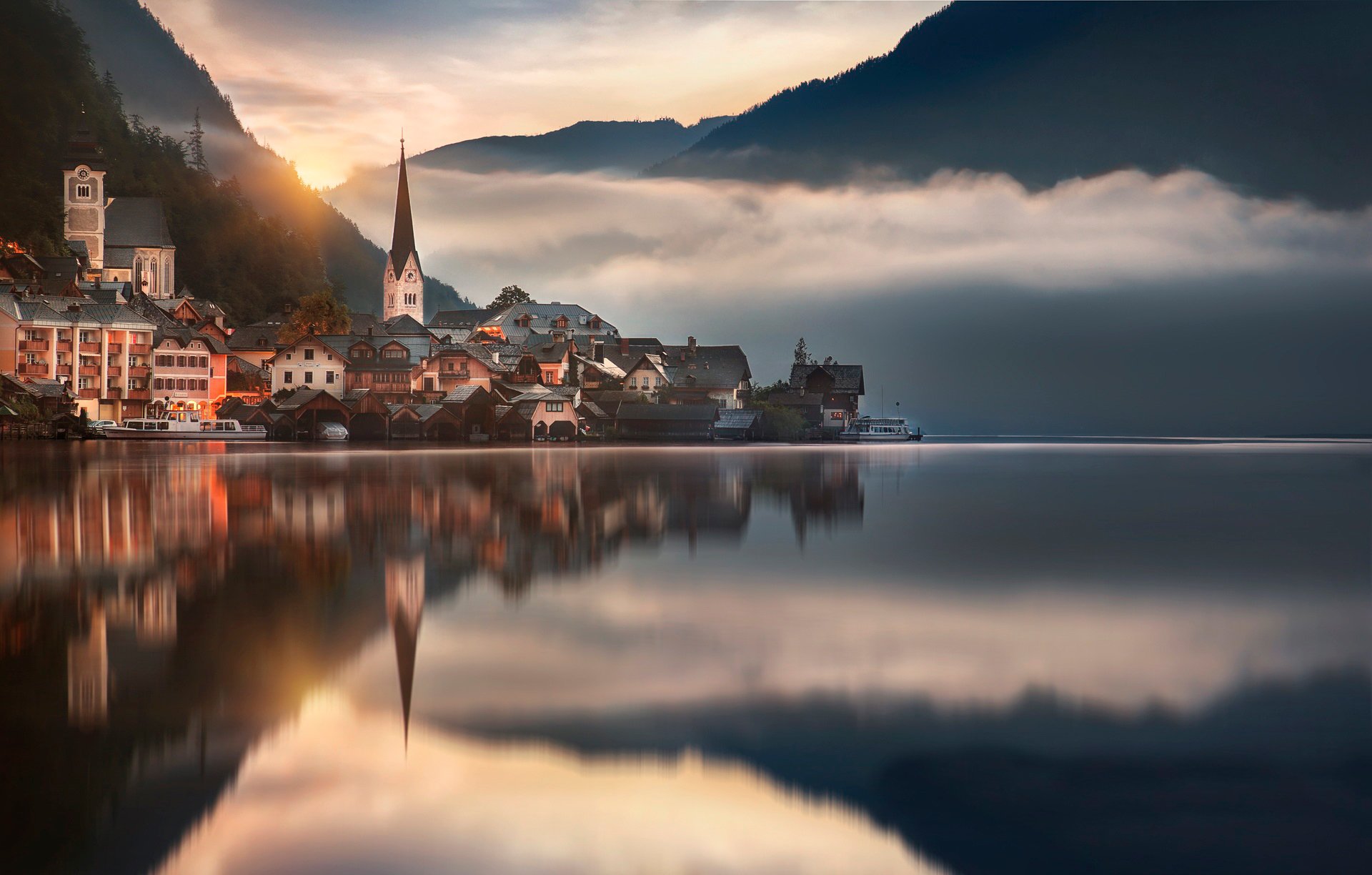 hallstatt austria reflexión