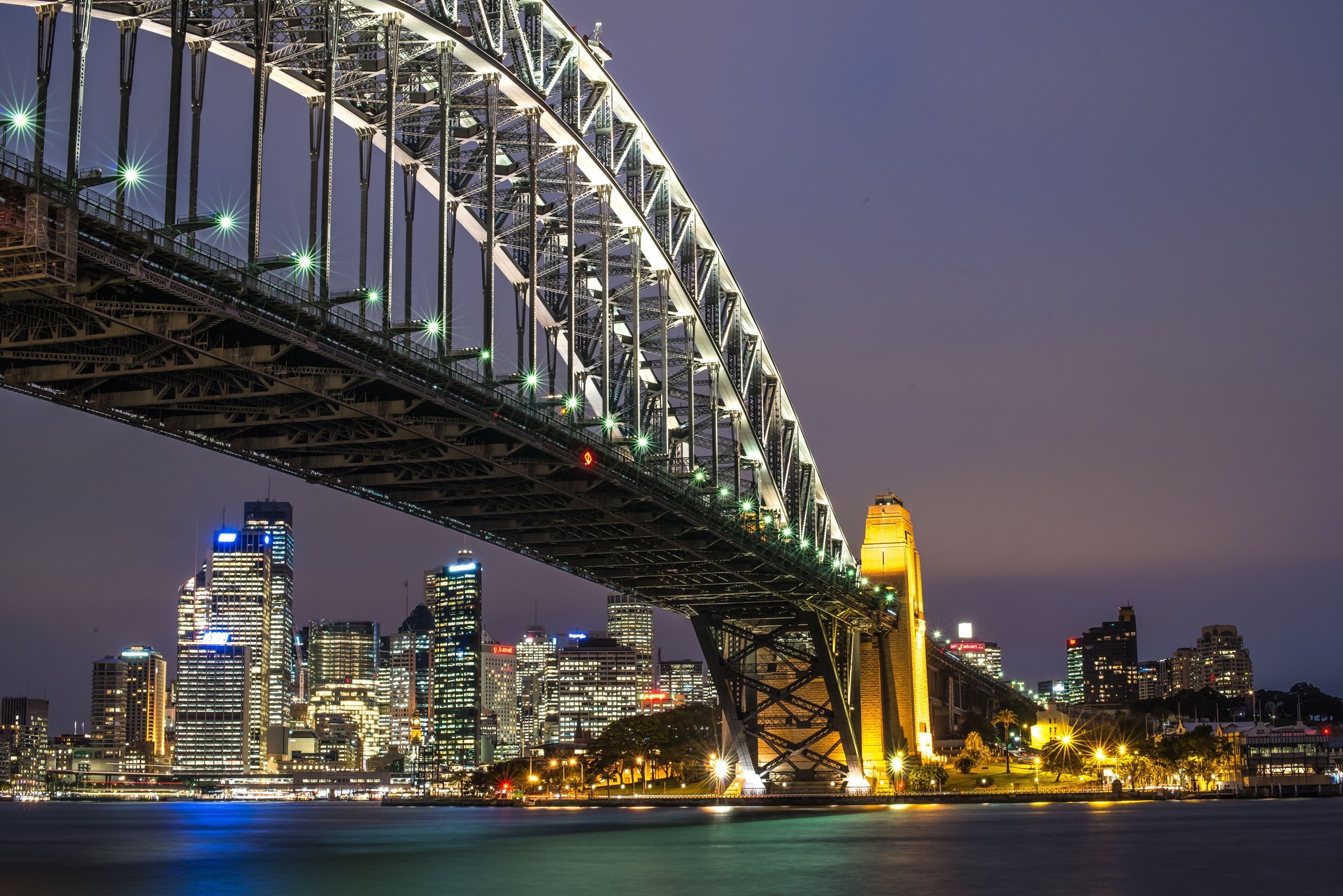 ydney harbour bridge australie sydney pont ville de nuit