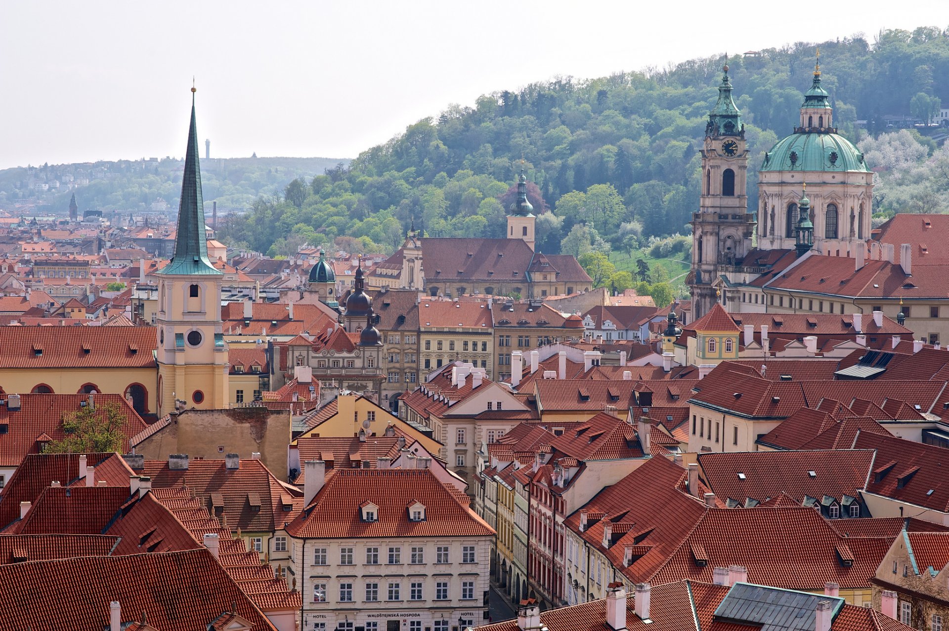 prague czech republic buildings roof panorama