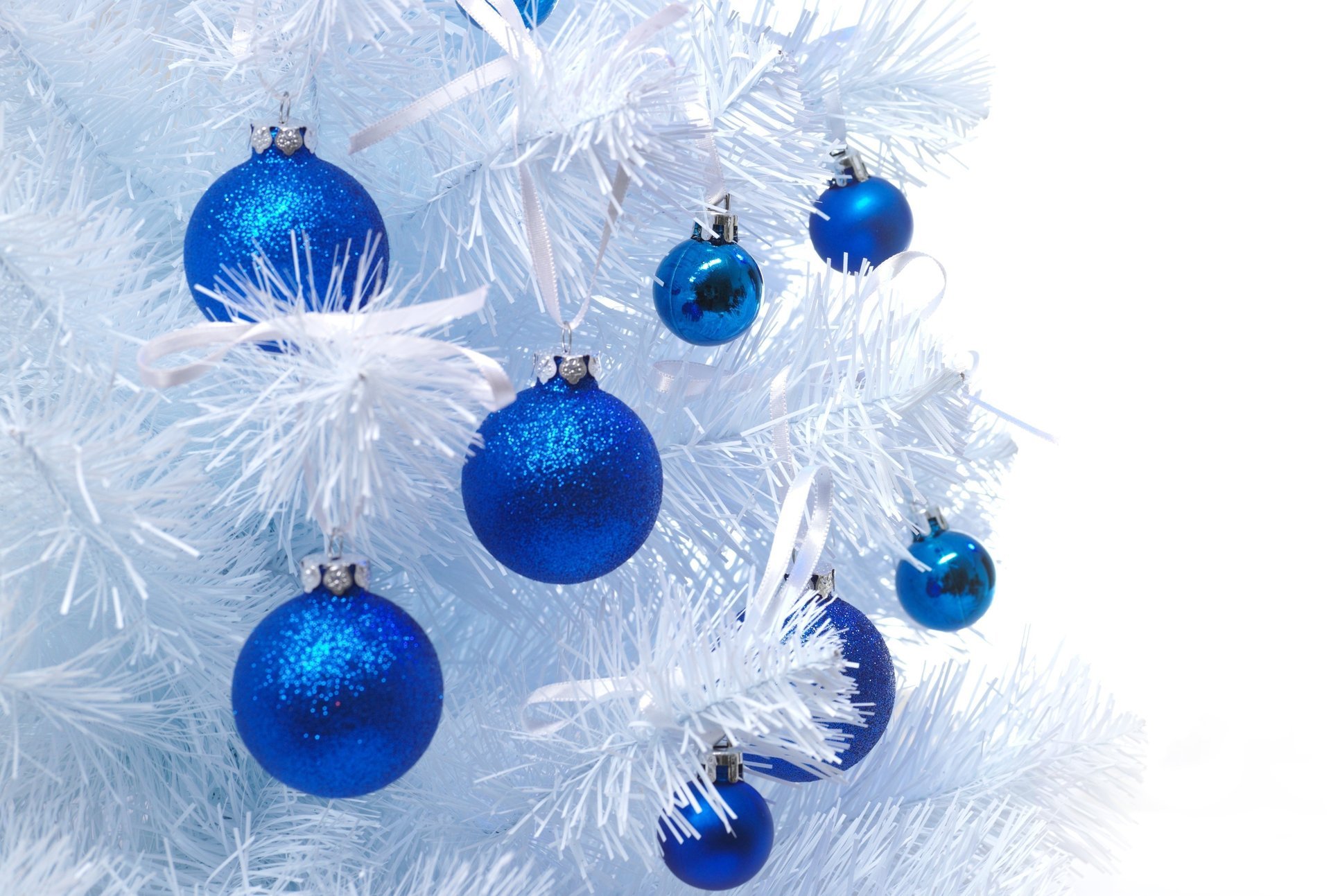 white blue balls christmas tree balls new year winter holiday toy