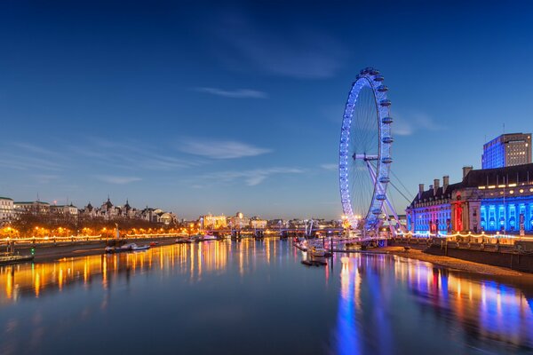 Colorful reflections of night lights