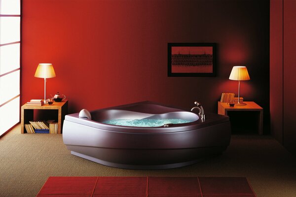 Beau jacuzzi dans la chambre