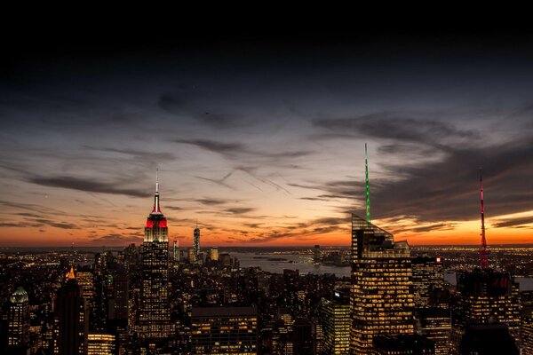 Evening Empire State Building New York