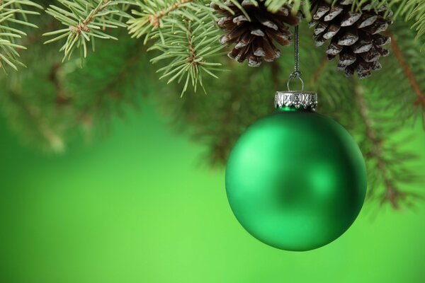 Giocattolo di Natale verde sull albero di Natale