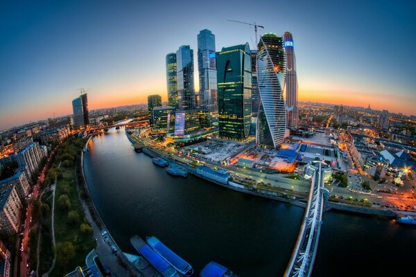 View of Moscow City and the Moscow River