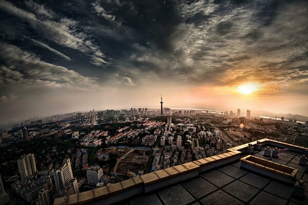 Blick von oben nach China