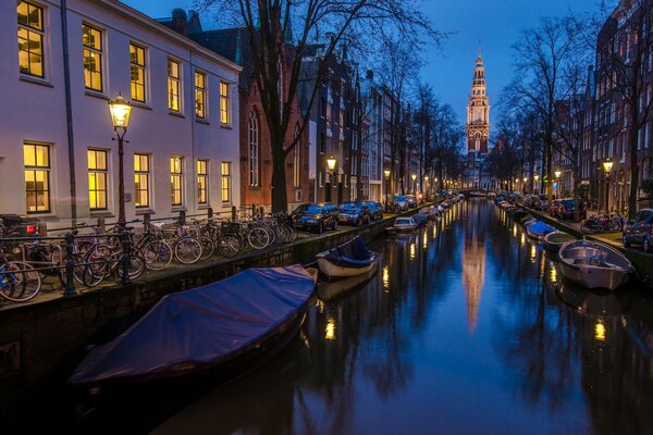 Panorama of the city of Amsterdam Holland