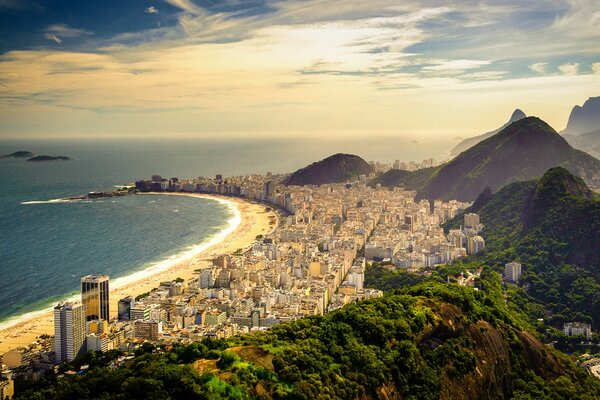 Beautiful beach in Rio de Janeiro copacabana