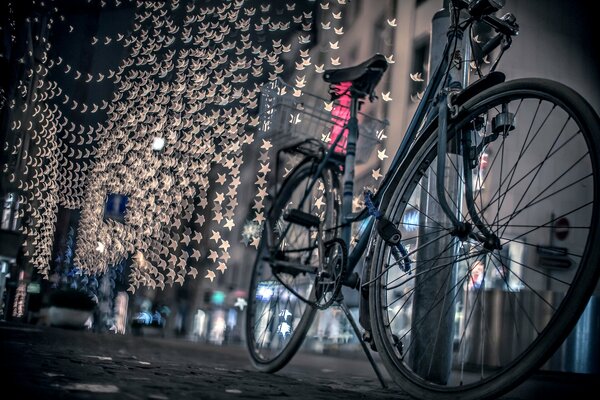 Paisaje urbano de noche estilo bokeh